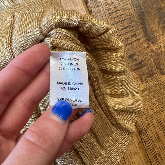 M Studio Linen Blend Relaxed Oversized Cardigan with Layer Tank Set Womens M - Picture 8 of 9